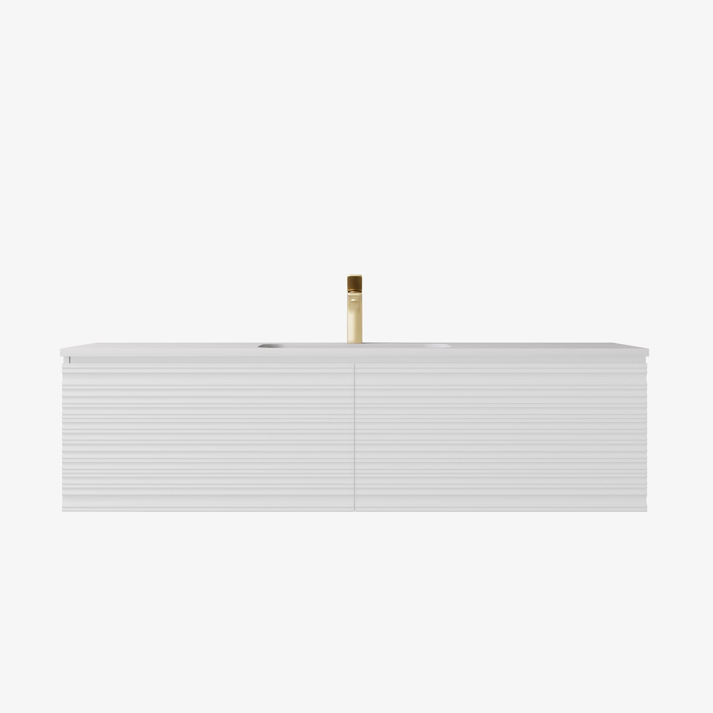 Sedona Matte White Fluted Wall Hung PVC Cabinet LK-MS1521W-MW