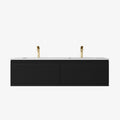 Sedona Matte Black Fluted Wall Hung PVC Cabinet LK-MS1521W-MB