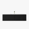 Sedona Matte Black Fluted Wall Hung PVC Cabinet LK-MS1521W-MB