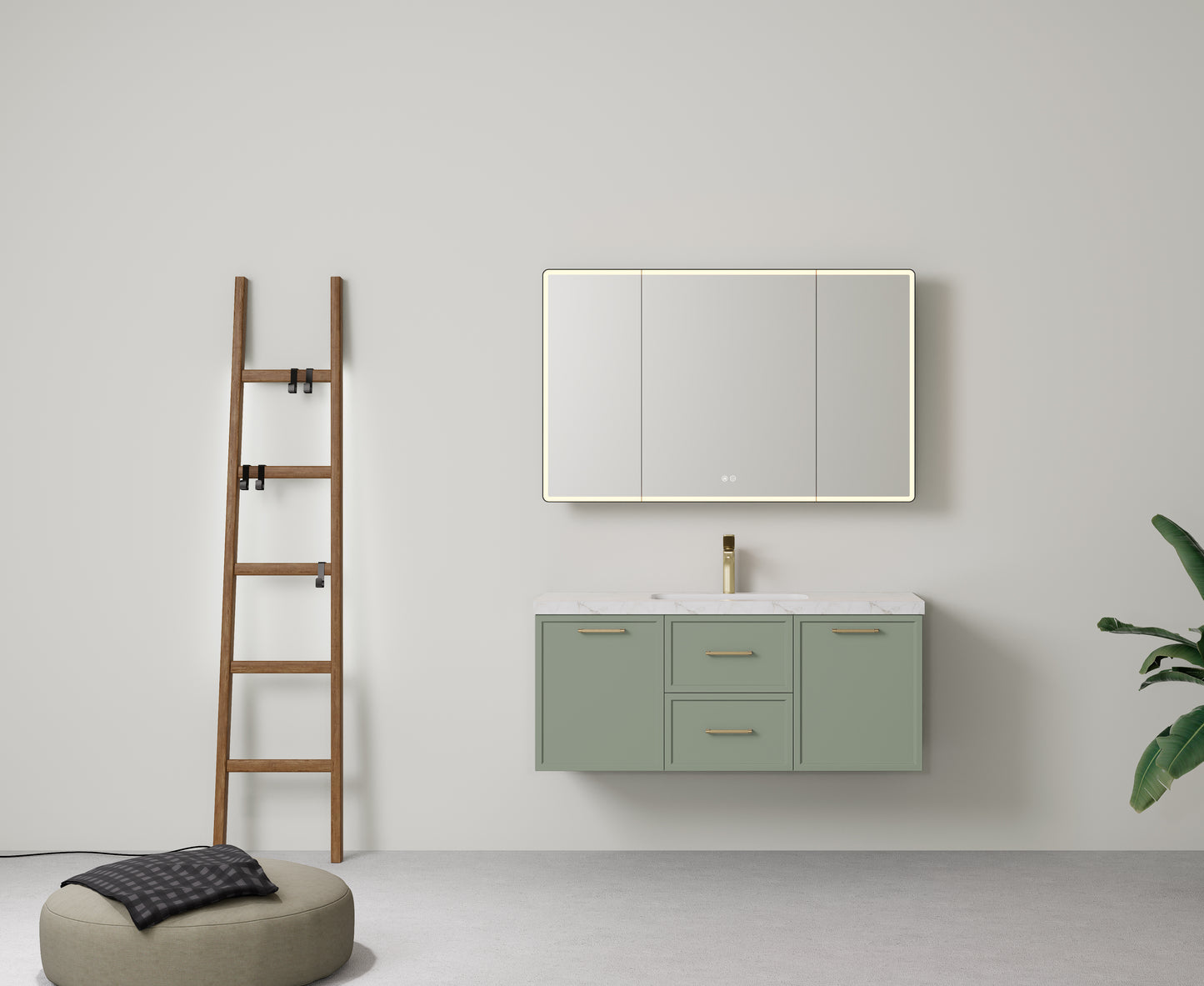 Kingsley Federation Wall Hung PVC Cabinet Oak Grey
