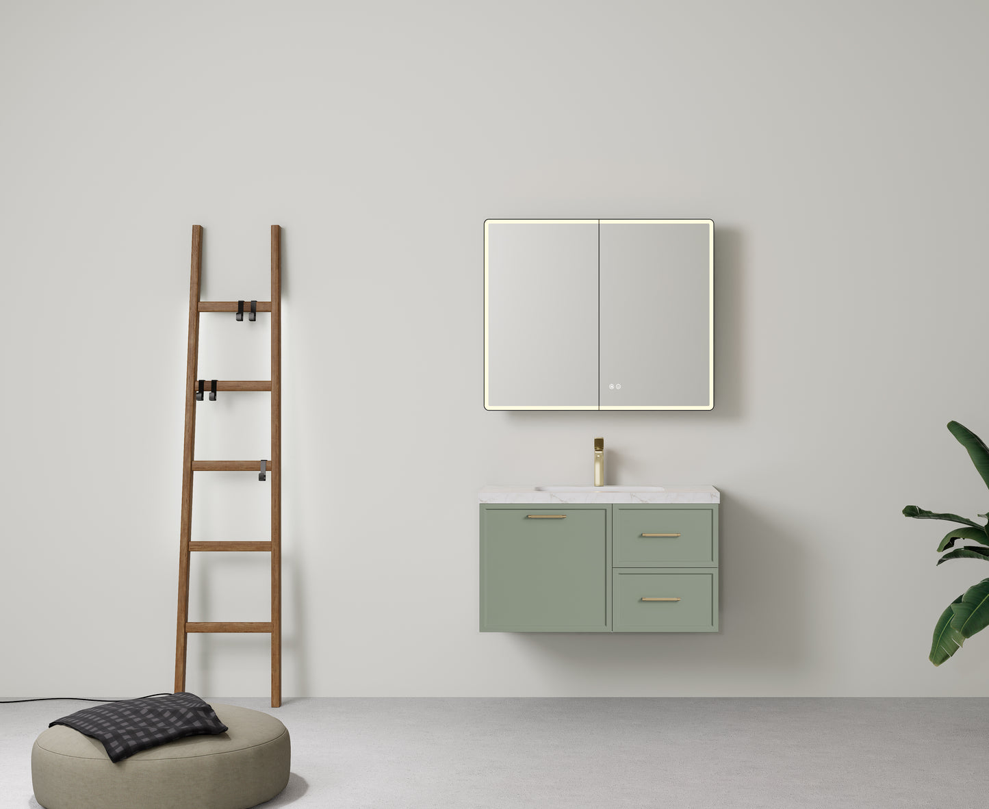 Kingsley Federation Wall Hung PVC Cabinet Oak Grey