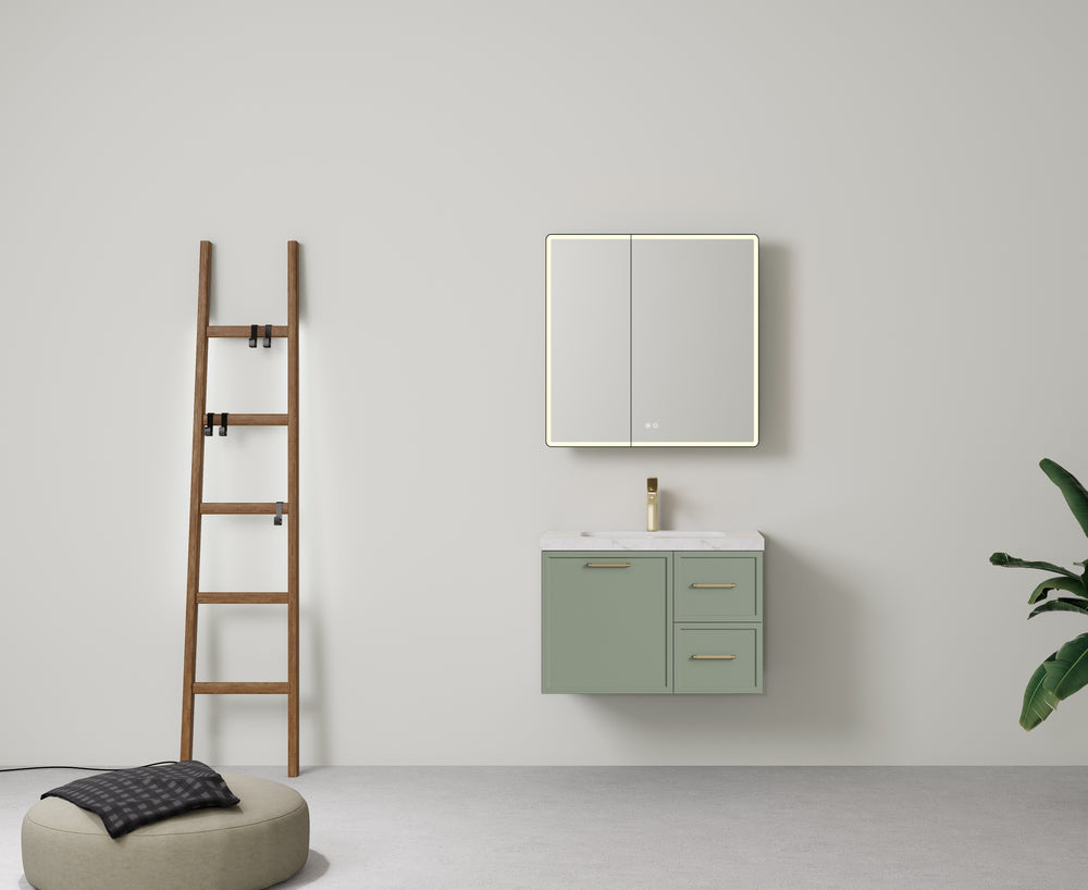 Kingsley Federation Wall Hung PVC Cabinet Oak Grey