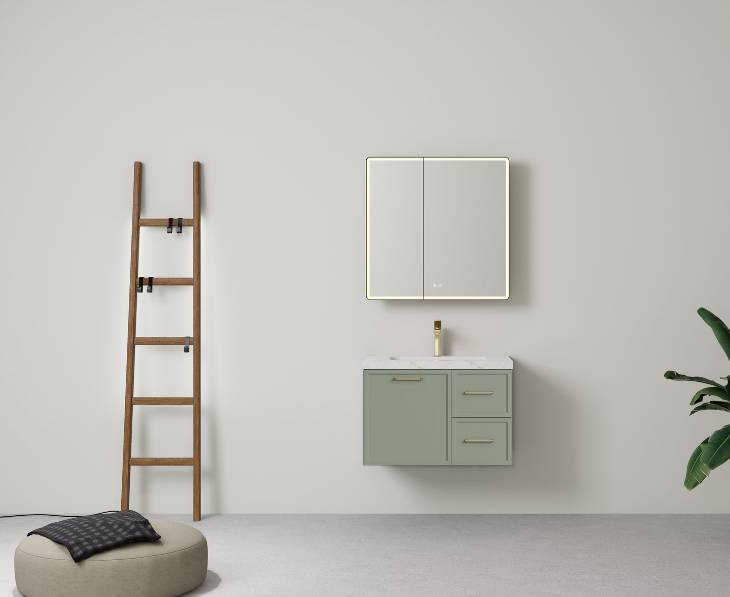 Kingsley Federation Wall Hung PVC Cabinet Oak Grey