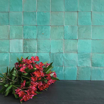 Medina Jade Green Moroccan Zellige Square Tile