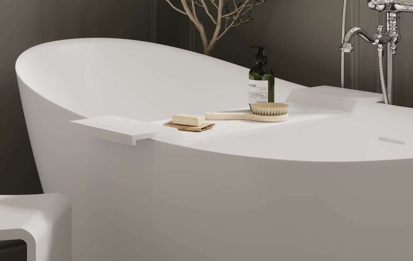 Jasmine Solid Surface Bath Caddy JC8522W