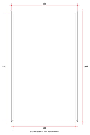 JS1590GT Rectangle Polished Edge Mirror