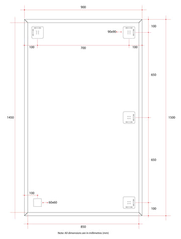 JS1590HN Rectangle Polished Edge Mirror
