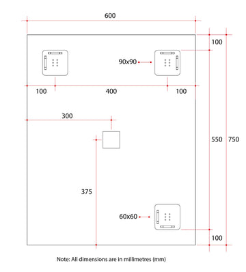 JS6075HND Rectangle Polished Edge Mirror with Demister