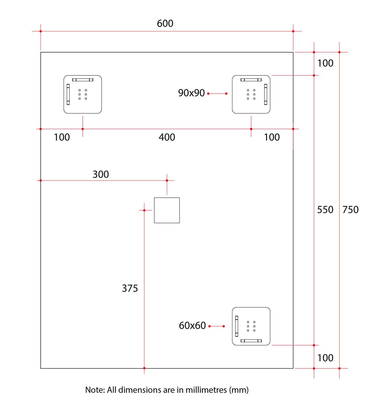 JS6075HN Rectangle Polished Edge Mirror