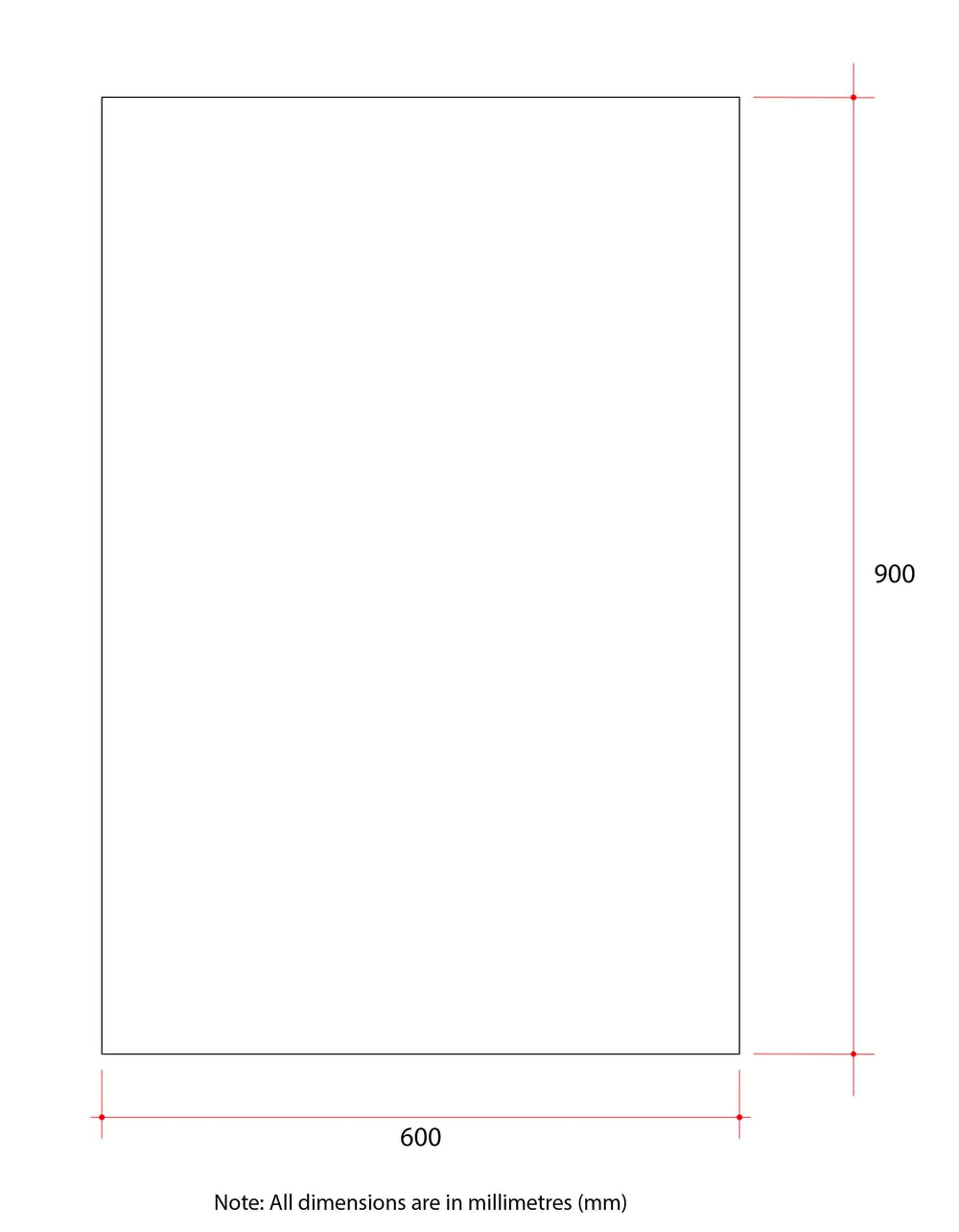 JS6090GT Rectangle Polished Edge Mirror