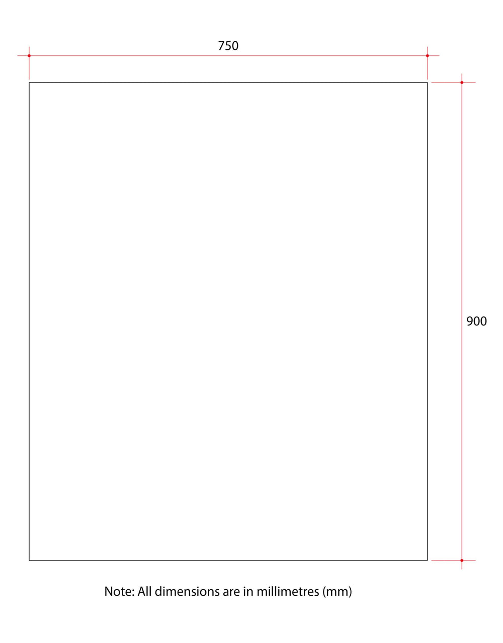 JS9075GT Rectangle Polished Edge Mirror