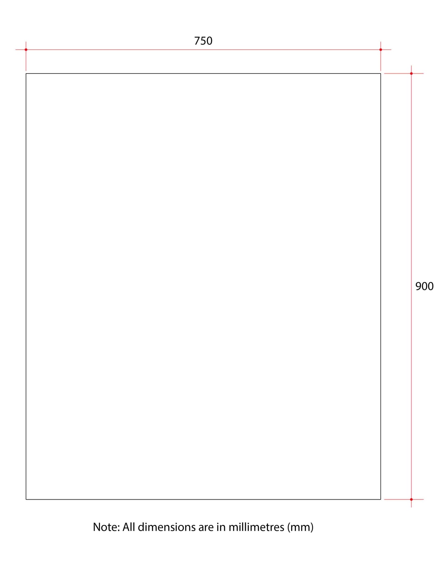 JS9075GT Rectangle Polished Edge Mirror