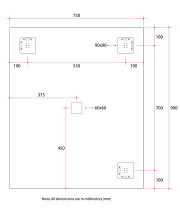 JS9075HN Rectangle Polished Edge Mirror