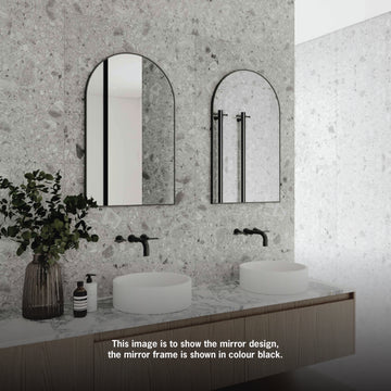 JC5080WD Arch White Framed Mirror Including Demister