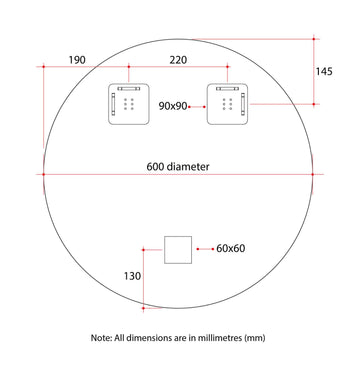 KR6060HN Round 18mm Bevel Edge Mirror