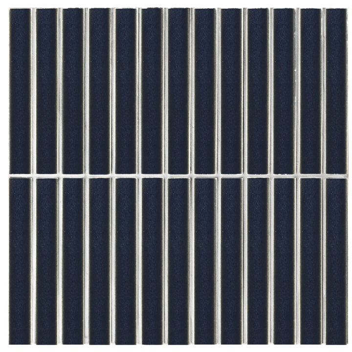 Kyoto Cobalt Japanese Look Kit Kat Mosaic Tile — Blue, Ceramic, Rectangle, Kit Kat & Finger