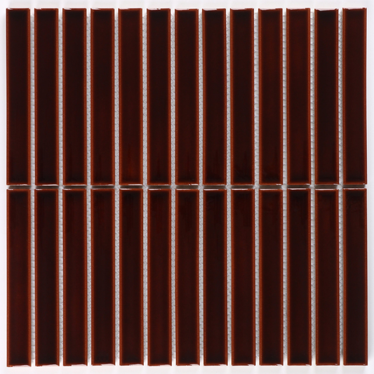 KYOTO DARK BROWN JAPANESE LOOK KIT KAT MOSAIC TILE