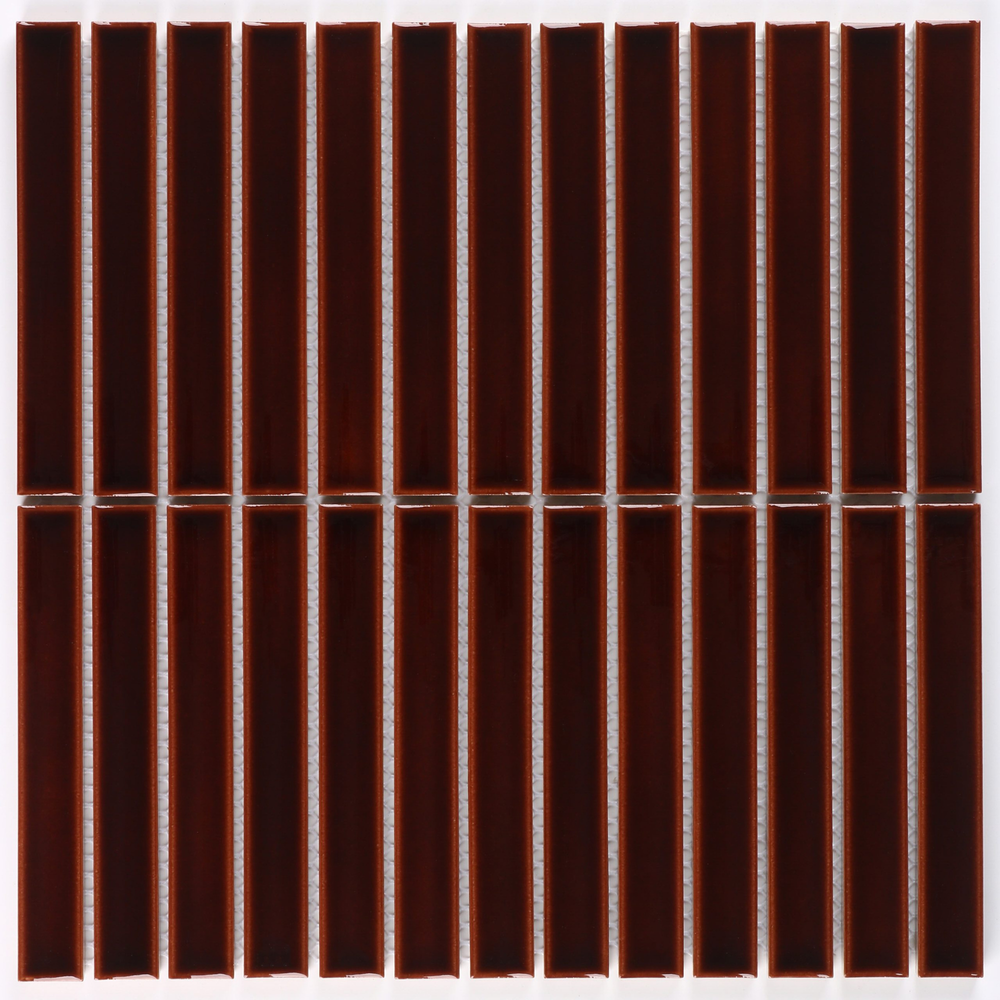 KYOTO DARK BROWN JAPANESE LOOK KIT KAT MOSAIC TILE - Sample