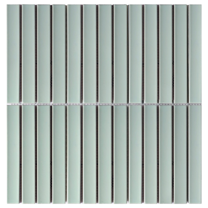 Kyoto Mint Japanese Look Kit Kat Mosaic Tile — Green, Ceramic, Rectangle, Kit Kat & Finger