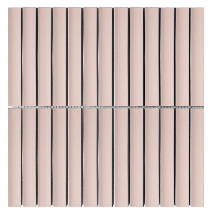 Kyoto Pink Japanese Look Kit Kat Mosaic Tile — Ceramic, Rectangle, Kit Kat & Finger