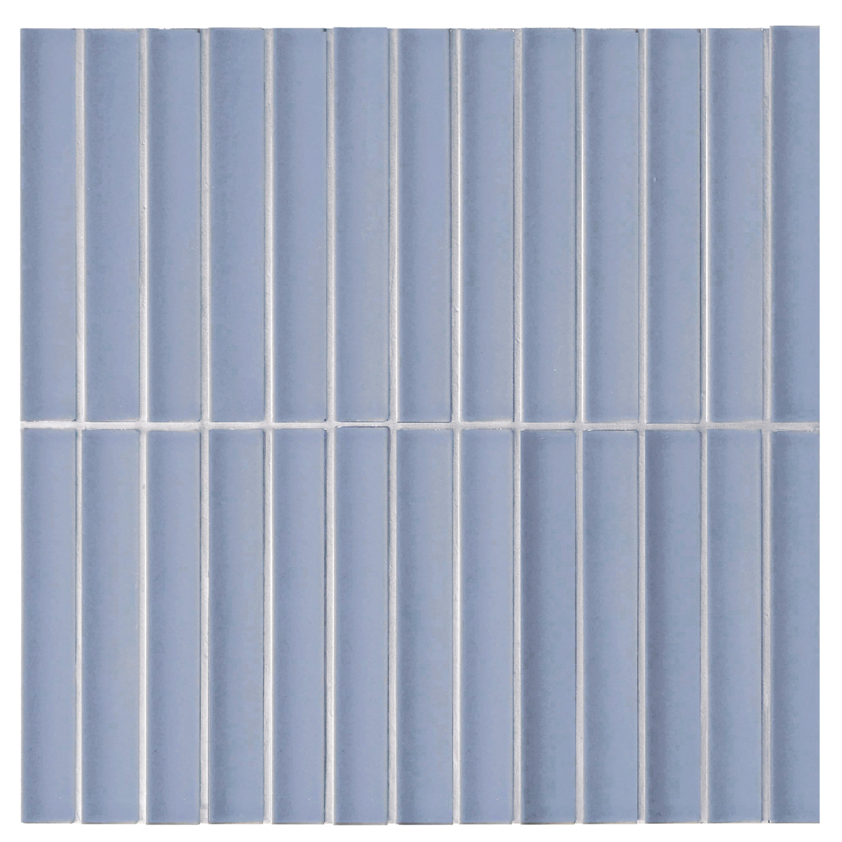 Kyoto Powder Blue Japanese Look Kit Kat Mosaic Tile — Ceramic, Rectangle, Kit Kat & Finger