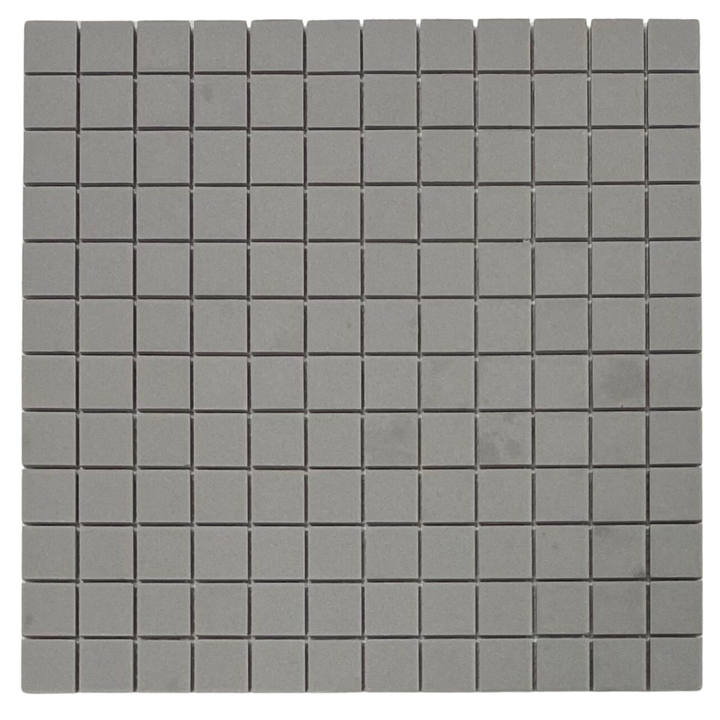 Kyoto Grey Unglazed Japanese Look Square Mosaic Tile — Speckle Grey, Ceramic