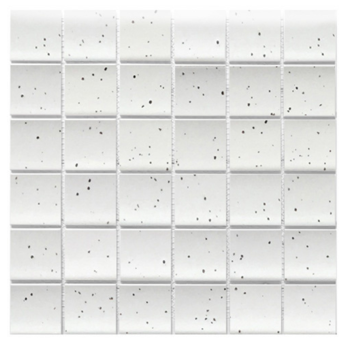 Kyoto Speckle White Japanese Look Square Mosaic Tile — Ceramic