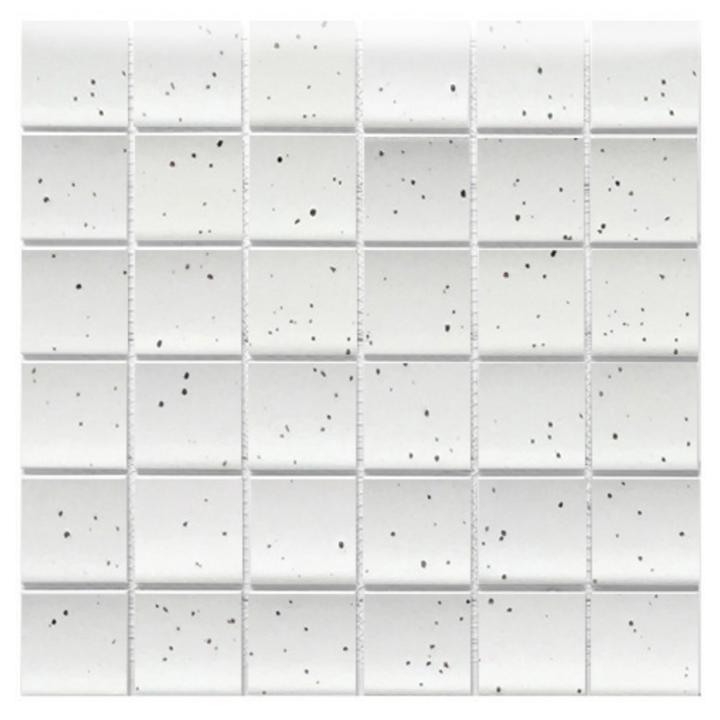 Kyoto Speckle White Japanese Look Square Mosaic Tile — Ceramic
