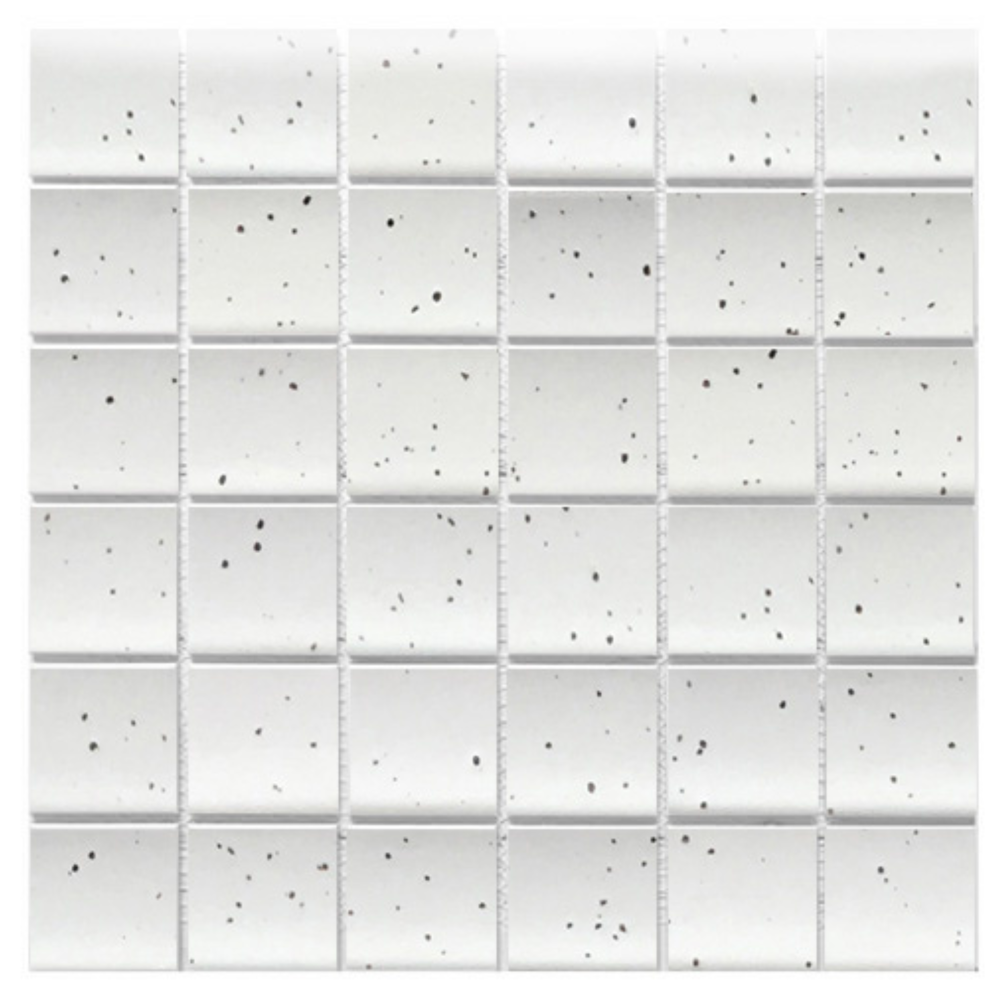 KYOTO SPECKLE WHITE JAPANESE LOOK SQUARE MOSAIC TILE - Sample