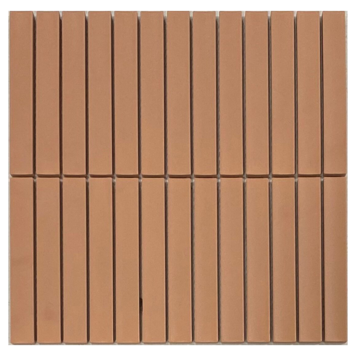 Kyoto Terracotta Unglazed Japanese Look Kit Kat Mosaic Tile — Ceramic, Rectangle, Kit Kat & Finger