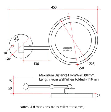 L255CSMC 5x Magnification Mirror with Light