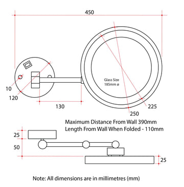 L255CSME 5x Magnification Mirror with Light