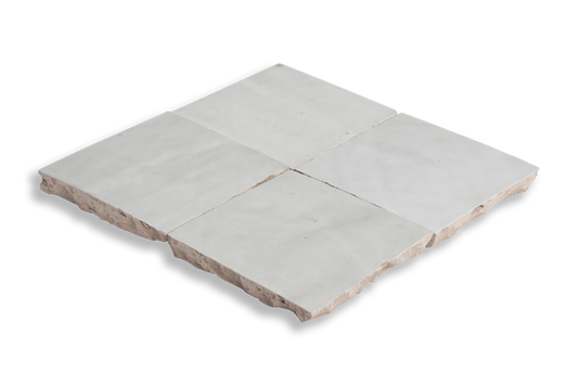 Medina White Lily Moroccan Zellige Square Tile