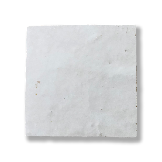 Medina White Lily Moroccan Zellige Square Tile