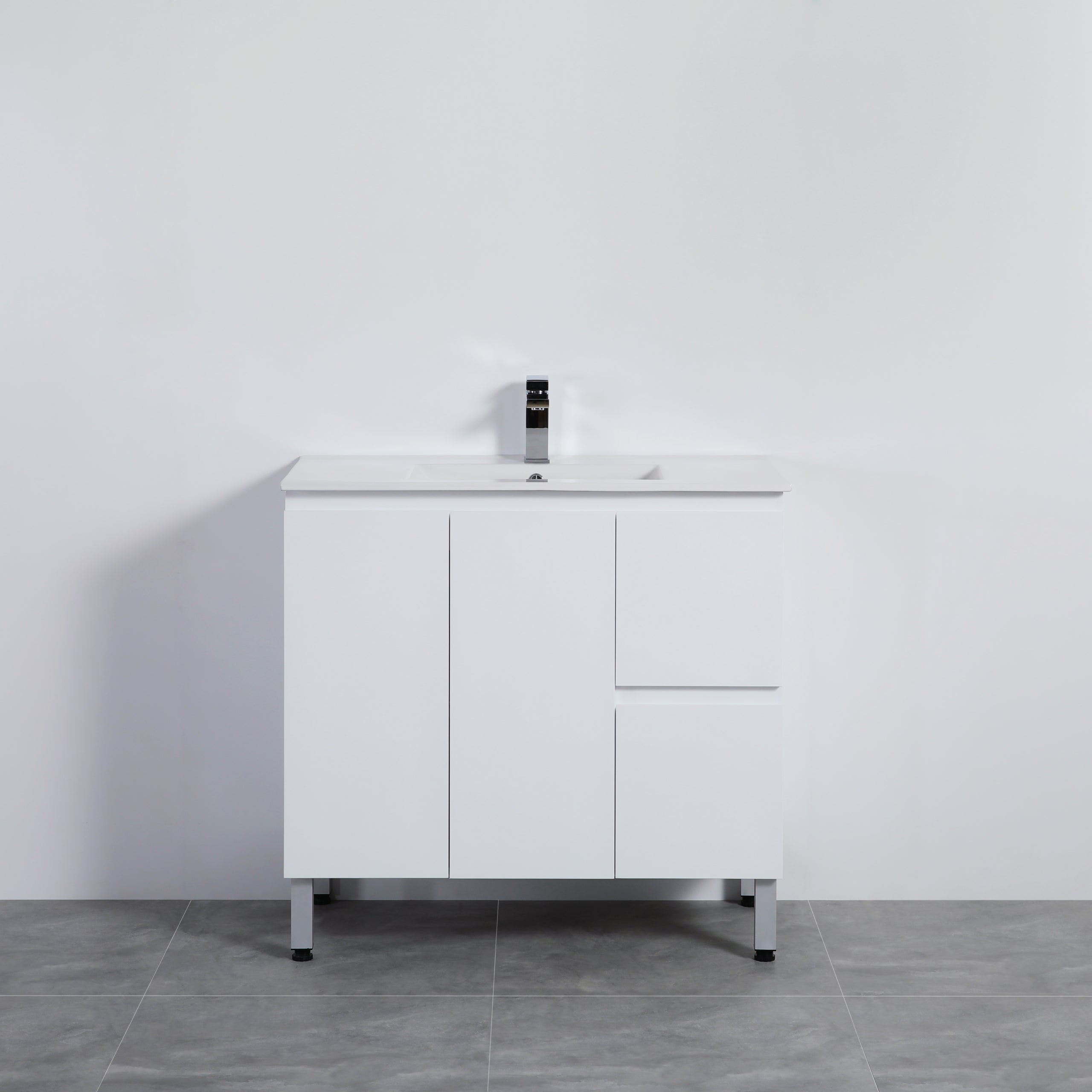 Alpha Ensuite Free Standing PVC Vanity Ensuite Gloss White LK-AL93RL