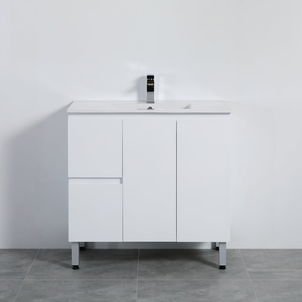 Alpha Ensuite Free Standing PVC Vanity Ensuite Gloss White LK-AL93LL