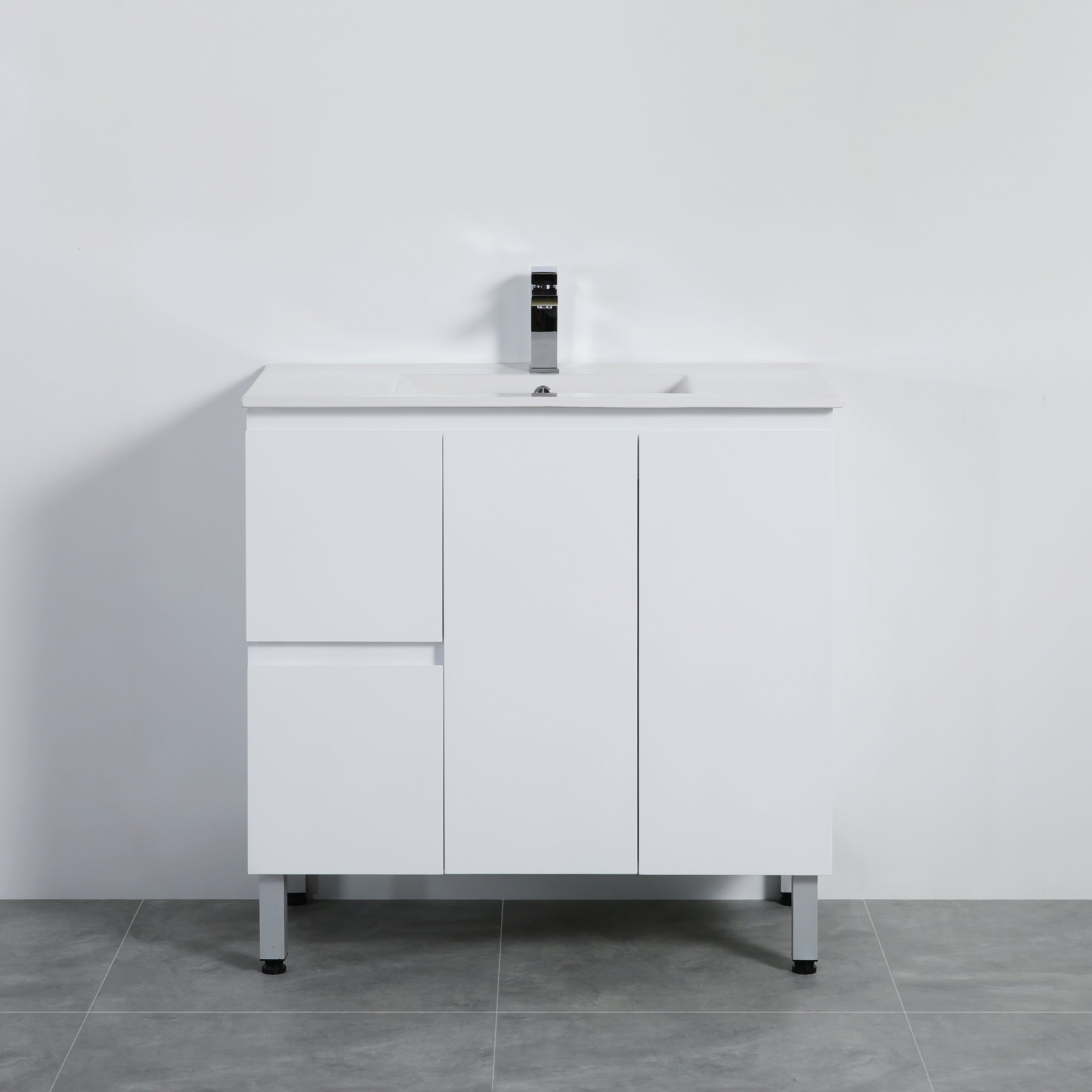 Alpha Ensuite Free Standing PVC Vanity Ensuite Gloss White LK-AL93LL