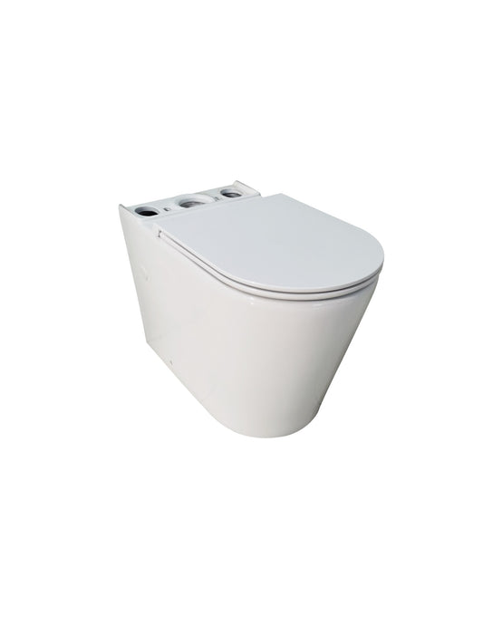 Acadia Full Rimless Flush Pan - Matte White