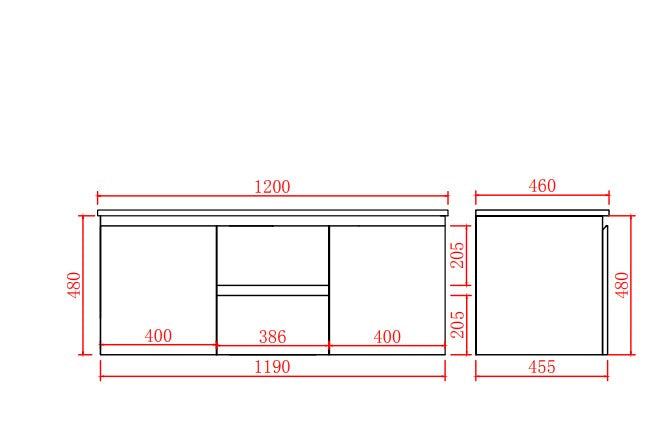 Alpha Wall Hung PVC Vanity with soft closing LK-AL124DW