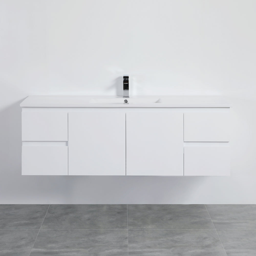 Alpha Wall Hung PVC Vanity with soft closing LK-AL154W