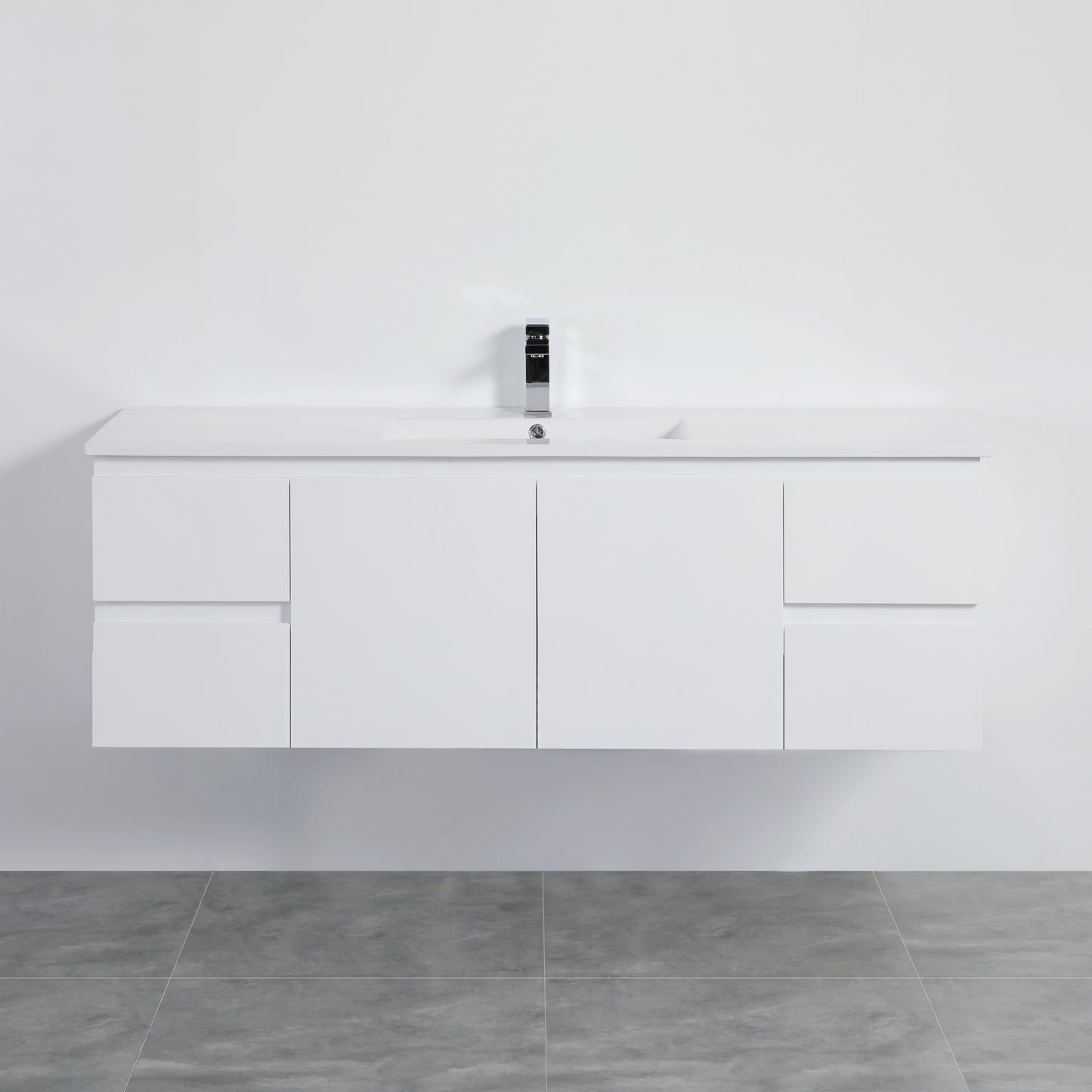 Alpha Wall Hung PVC Vanity with soft closing LK-AL154W