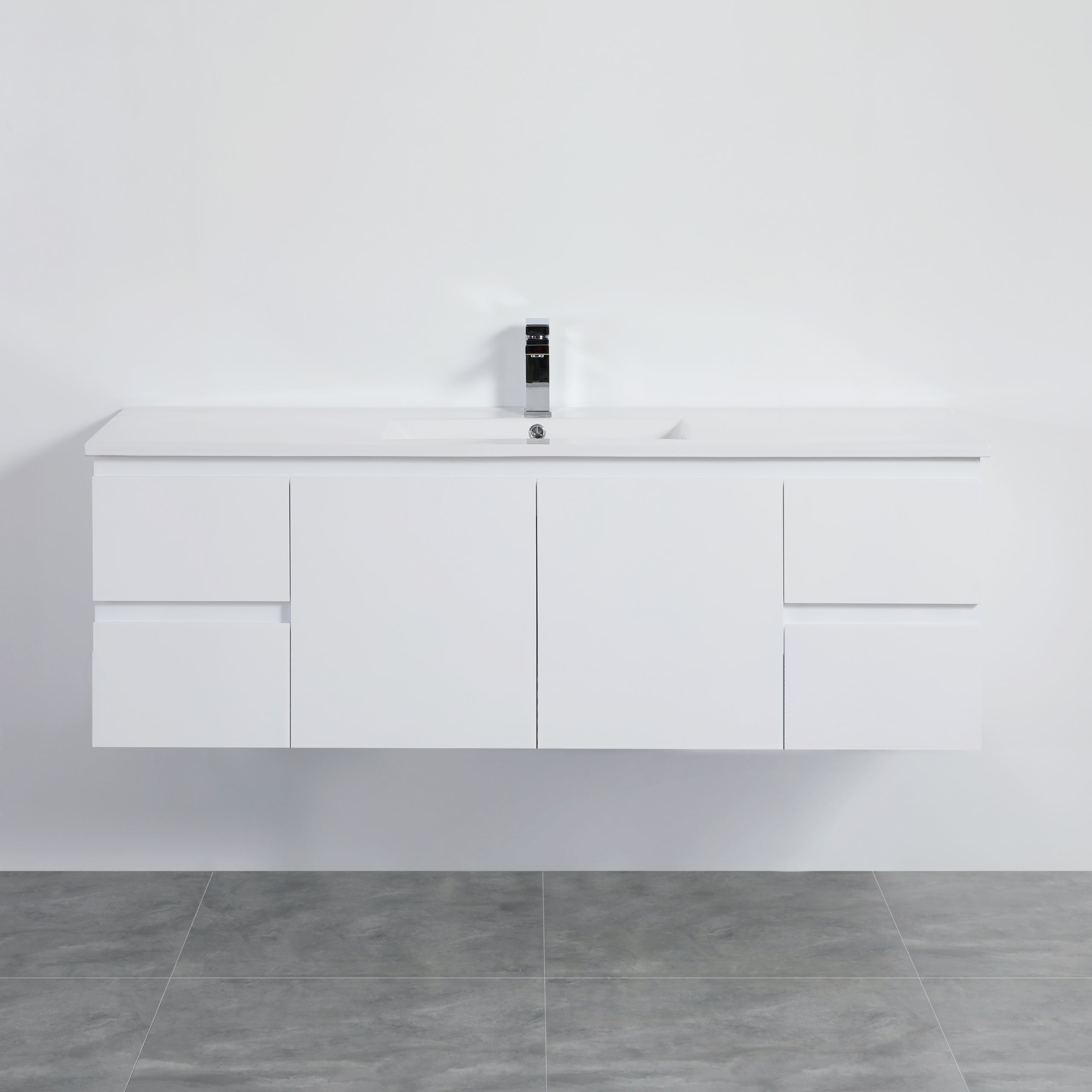 Alpha Wall Hung PVC Vanity with soft closing LK-AL154W