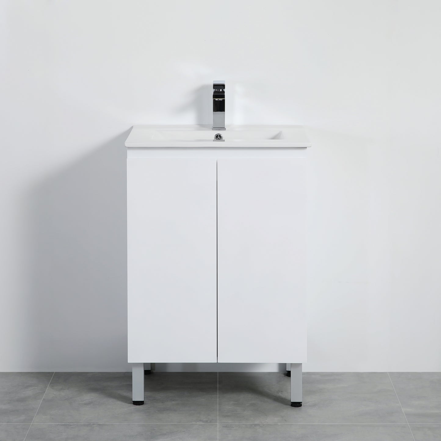 Alpha Ensuite Free Standing PVC Vanity Ensuite Gloss White LK-AL63L