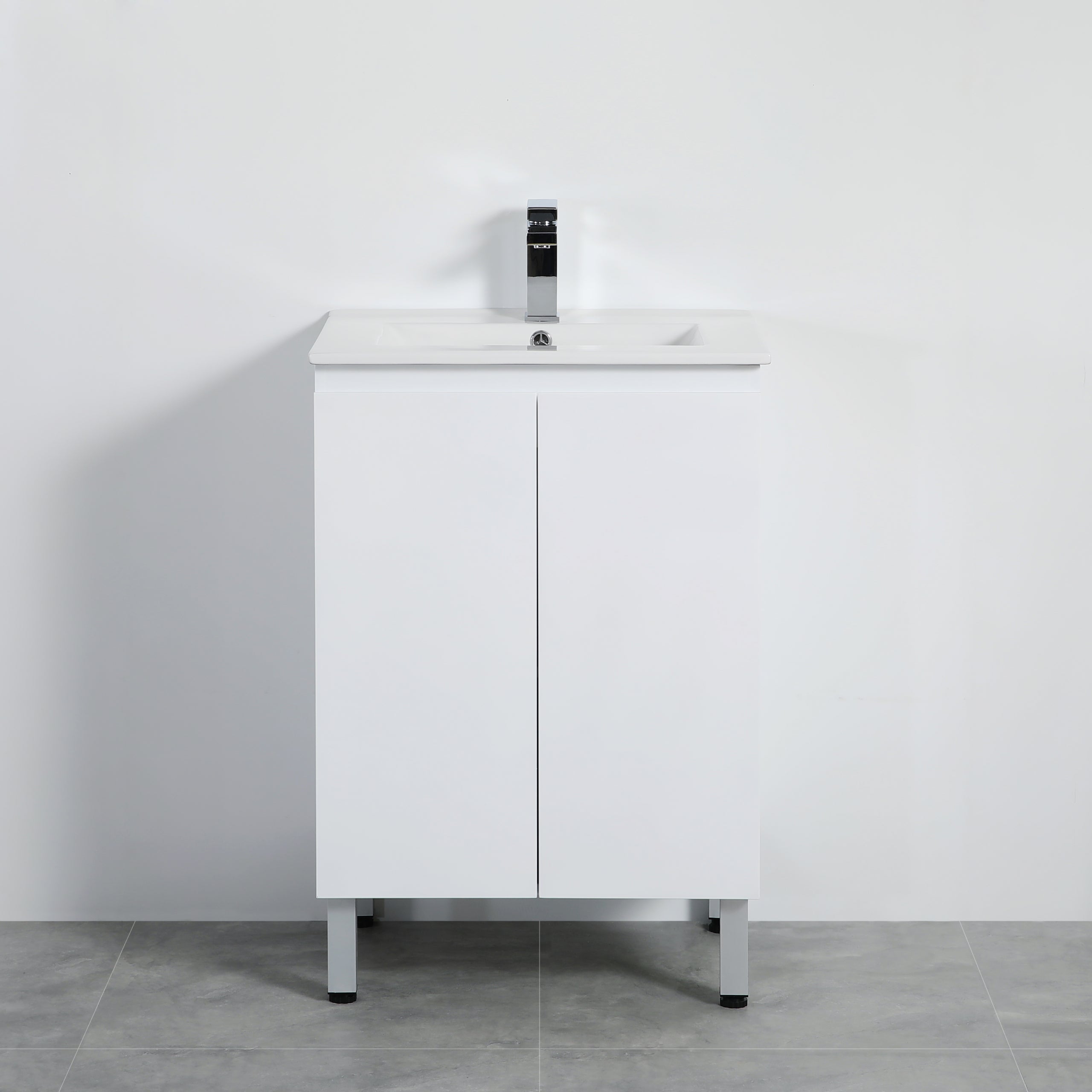 Alpha Ensuite Free Standing PVC Vanity Ensuite Gloss White LK-AL63L