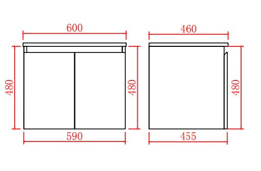 Alpha Wall Hung PVC Vanity Cabinet LK-AL64W