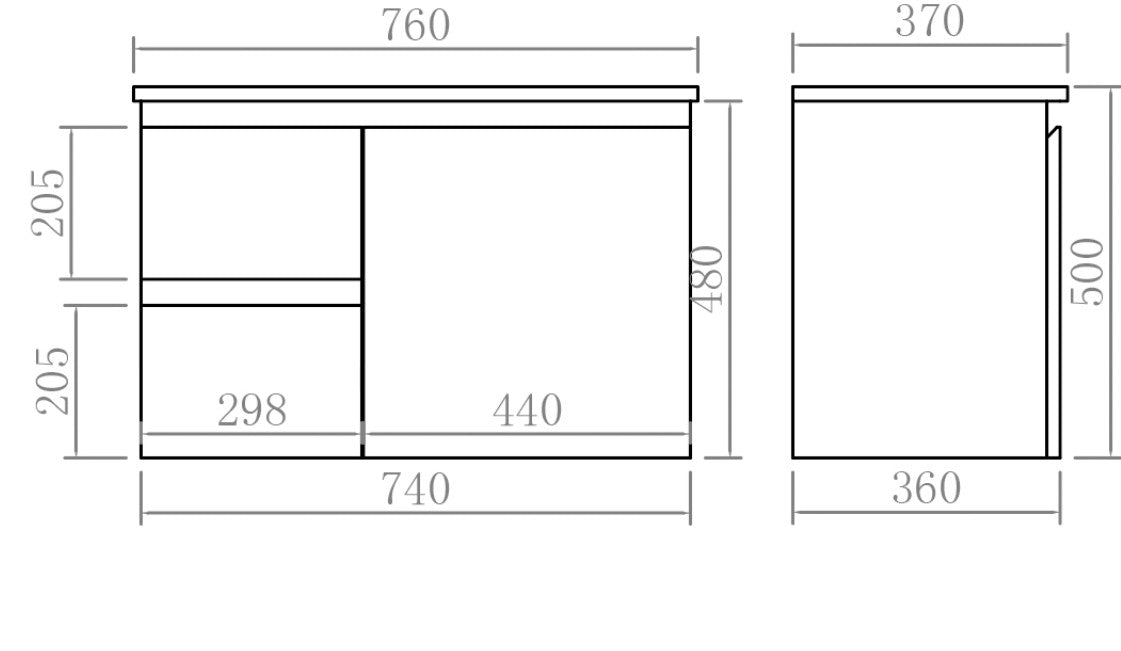 Alpha Ensuite Wall Hung PVC Vanity Gloss White LK-AL73LW