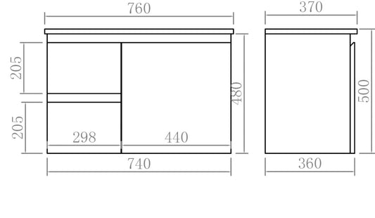 Alpha Ensuite Wall Hung PVC Vanity Gloss White LK-AL73LW