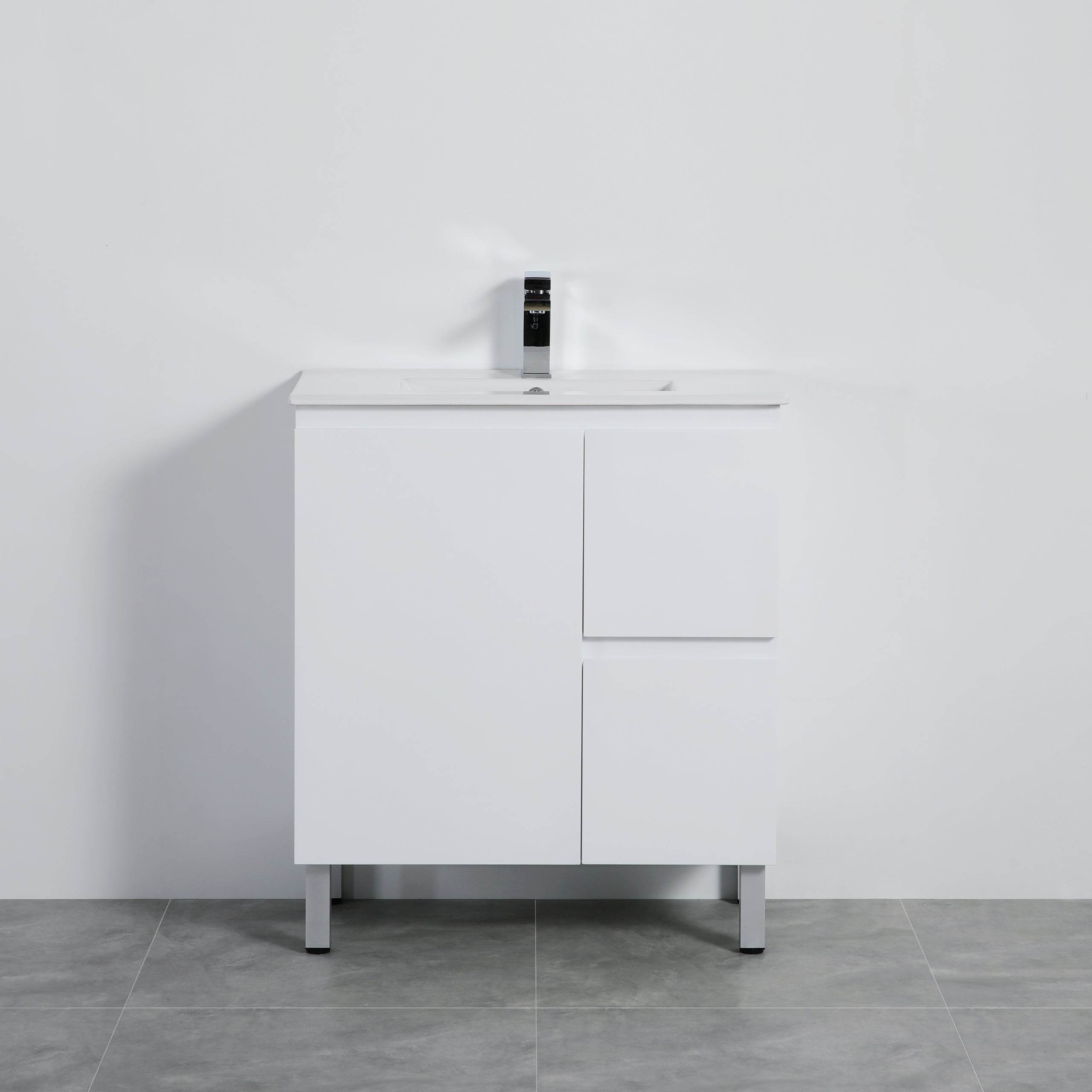 Alpha Ensuite Free Standing PVC Vanity Ensuite Gloss White LK-AL73RL