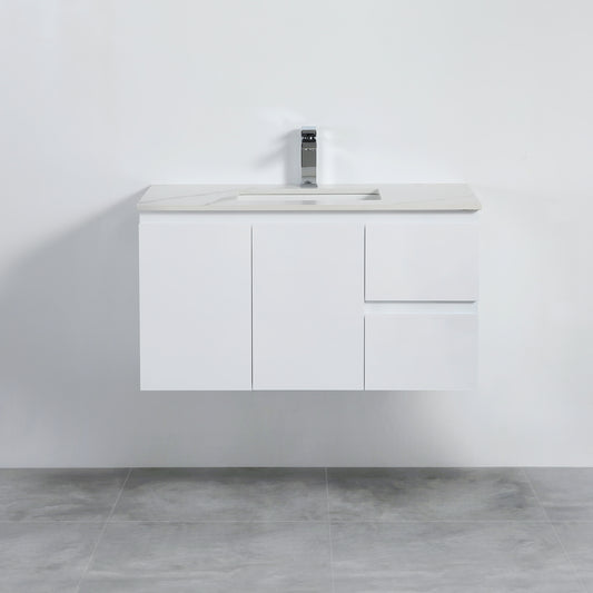 Alpha Ensuite Wall Hung PVC Vanity Ensuite Gloss White LK-AL93RW