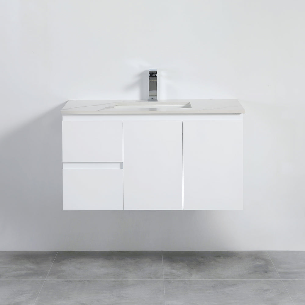 Alpha Ensuite Wall Hung PVC Vanity Ensuite Gloss White LK-AL93LW